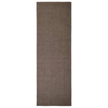 The Living Store Sisal Vloerkleed - 66x200 cm - Bruin - 100% sisal - Anti-slip onderkant