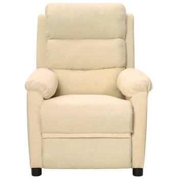 The Living Store Verstelbare Fauteuil - Crème - 74 x 92 x 101.5 cm - Comfortabel en Duurzaam