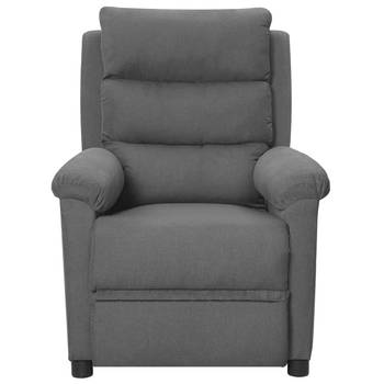 The Living Store verstelbare fauteuil - lichtgrijs - 74x92x101.5cm (BxDxH) - met zijvak