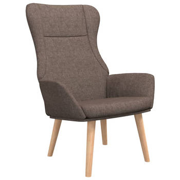 The Living Store Relaxstoel - Relaxstoel - 70x77x94 cm - kleur taupe