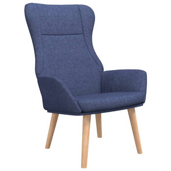 The Living Store Relaxstoel - Comfortabele Blauwe Stoel - 70 x 77 x 94 cm - Stabiel Frame - Hoogwaardig Materiaal