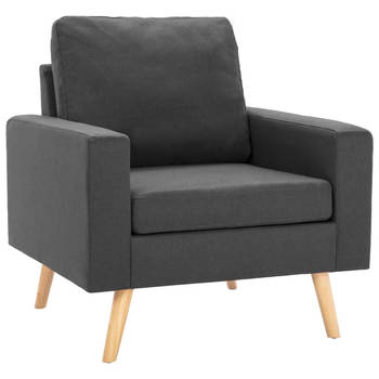 The Living Store Fauteuil stof donkergrijs - Fauteuil