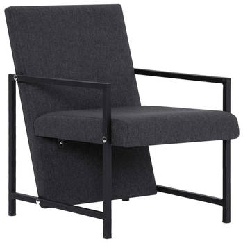 The Living Store Fauteuil - moderne vormgeving - Armstoel - 53x69x73cm - donkergrijs massief hout