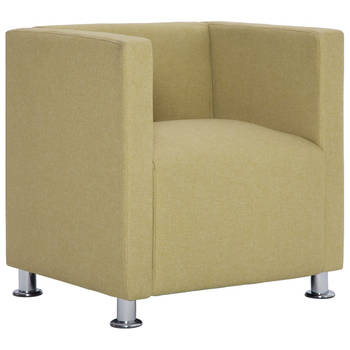 The Living Store Kubus Fauteuil - Groen Polyester - 69x54x71 cm - Ergonomisch Design