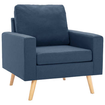 The Living Store Fauteuil - Comfortabele zitervaring - Blauw - 77 x 71 x 80 cm