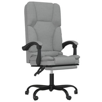 The Living Store Verstelbare bureaustoel - lichtgrijs - 63 x 56 x (110.5-120) cm - massagefunctie