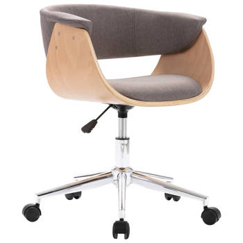 The Living Store Draaibare Kantoorstoel - Taupe - 59.5 x 58 x (66-74) cm - Ergonomisch Design