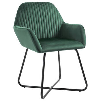 The Living Store Eetstoelen - Eetkamerstoelen - 61 x 61 x 84 cm - Groen