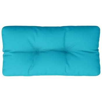 The Living Store Palletkussen - 80 x 40 x 12 cm - Turquoise - Polyester - Waterafstotend