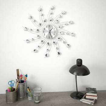 The Living Store Wandklok - Aluminium - 50 cm - zilver