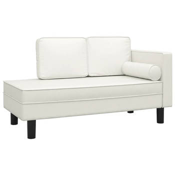 The Living Store Chaise Longue - Crème kunstleer - 118 x 55 x 57 cm - Elegant design