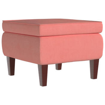 The Living Store Charmante kruk fluweel - 55 x 54.5 x 42 cm - roze