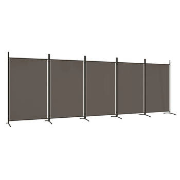 The Living Store Kamerscherm - 5 panelen - 433 x 180 cm - Antraciet - Duurzaam materiaal