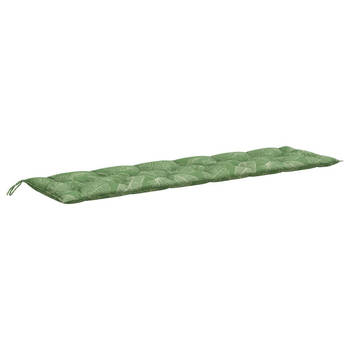 The Living Store Tuinbankkussen - Polyester - 200x50x7 cm - Met bladpatroon