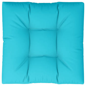 The Living Store Palletkussen - Turquoise - 70x70x12 cm - Duurzame stof - Zachte vulling - Brede toepassing