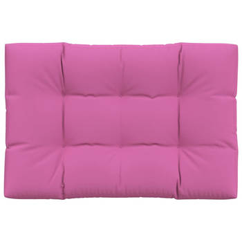 The Living Store Palletkussen - 120 x 80 x 12 cm - Roze - Polyester - Waterafstotend