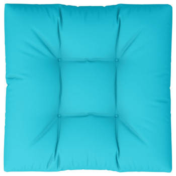 The Living Store Palletkussen - Polyester - 80 x 80 x 12 cm - Turquoise