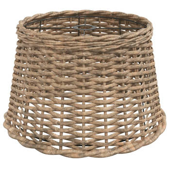 The Living Store Hanglamp Rieten Plafondlamp - 45 x 28 cm - Bruin Wicker/IJzer