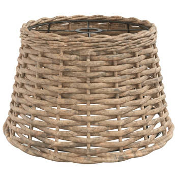 The Living Store - Wicker lampenkap - Plafondlamp en Tafellamp - Ø38 x 23 cm - Bruin