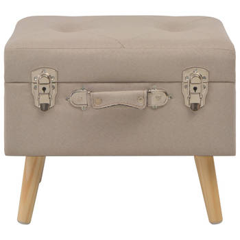 The Living Store Kruk - Kruk - 40x33x33 cm - Beige - Polyester