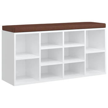 The Living Store Schoenenbank - Hoogglans wit - 103 x 30 x 48 cm (B x D x H)