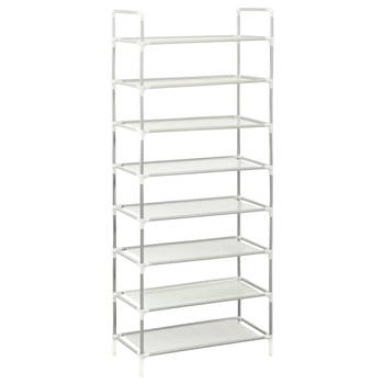 The Living Store Schoenenrek - Minimalistisch - Opbergoplossing - 60 x 28 x 140 cm - Zilver