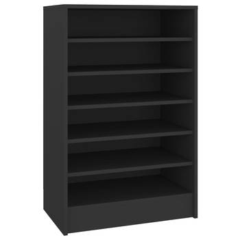 The Living Store Schoenenkast - Spaanplaat - 60 x 35 x 92 cm - Zwart