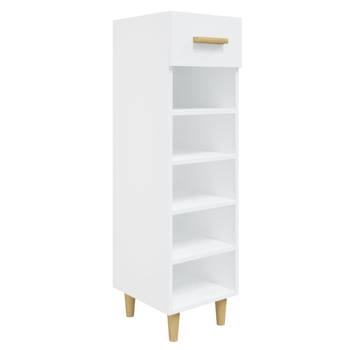 The Living Store Schoenenkast - Wit - 30 x 35 x 105 cm - Ruimtebesparend ontwerp