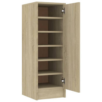 The Living Store Schoenenkast Sonoma Eiken - 32 x 35 x 92 cm - 6 planken