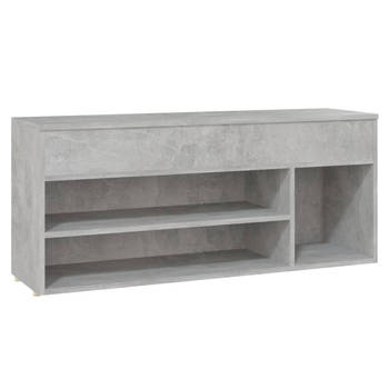 The Living Store Opbergbank - Schoenenkast betongrijs 105 x 30 x 45 cm