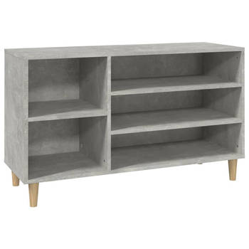 The Living Store Schoenenkast - Betongrijs - 102 x 36 x 60 cm - Stabiel - Ruimtebesparend