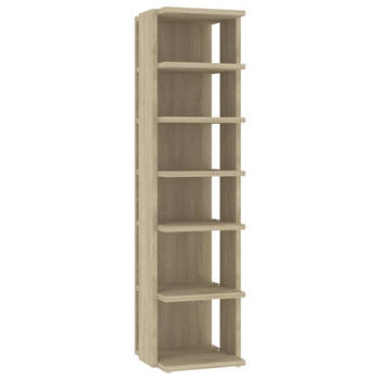 The Living Store Schoenenkast Sonoma Eiken - 27.5x27x102 cm - 6 schappen