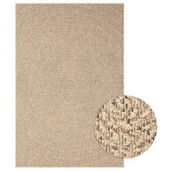 The Living Store Buitentapijt - PP-materiaal - Jute-look - 120 x 170 cm - Uv-bestendig - Rond