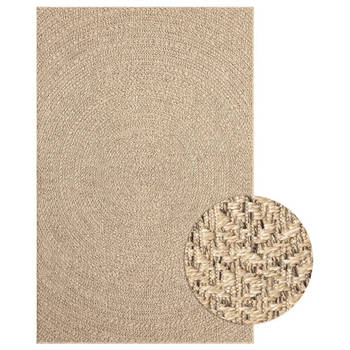 The Living Store Vloerkleed Jute-Look - 200 x 290 cm - UV-bestendig - Rond