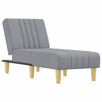 The Living Store verstelbare chaise longue - lichtgrijs - 55x155x33cm - ademend en duurzaam