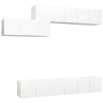 The Living Store Tv-meubelset Hangend - Spaanplaat - 60 x 30 x 30 cm - Wit