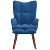 The Living Store Relaxstoel Elegance - Stoelen - 61.5x69x95.5 cm - Blauw - Fluweel