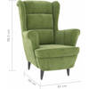 The Living Store Fluwelen Fauteuil - Lichtgroen - 81 x 90 x 96.5 cm (B x D x H)