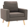 The Living Store Fauteuil - Zitmeubel - 77 x 71 x 80 cm - Taupe