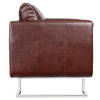 The Living Store Fauteuil Kubusvorm Leer-Composiet 85.5x63x74 cm - Bruin