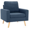 The Living Store Fauteuil - Comfortabele zitervaring - Blauw - 77 x 71 x 80 cm