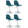 The Living Store Eetkamerstoelen - Turquoise - PP en verchroomd metaal - 46 x 56 cm - Ergonomisch