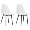 The Living Store Eetkamerstoelen Minimalistisch - Set van 2 - Wit - PP en Gepoedercoat Metaal - 46x52x84 cm (BxDxH)