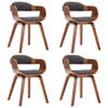 The Living Store Eetkamerstoelen - Set van 4 - Donkergrijs - Houten Frame - 49x51x70cm