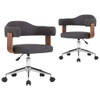 The Living Store Draaibare Eetkamerstoelen - Set van 2 - Grijs - 49.5x51.5x(94.5-115.5) cm