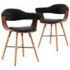 The Living Store Eetkamerstoelen - Set van 2 - Armleuningen - Kunstleer - Zwart - 52.5x47x75.5 cm - 110kg draagvermogen