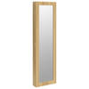 The Living Store Sieradenkast met spiegel - Bewerkt hout - 30x8.5x106 cm - Afsluitbaar