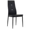 The Living Store Eetkamerstoelen - 6 stuks - zwart kunstleer - houten frame - stalen poten - 43x43.5x96cm