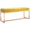 The Living Store Bank uze fluwelen bank - 110x36x45 cm - Mosterdgeel