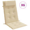 The Living Store Stoelkussen - Hoge rugleuning - 120x50x3cm - Beige - Oxford stof